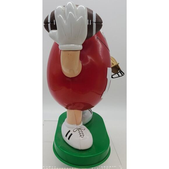 M&M's Red Football Player With Gold Helmet & Football Candy Dispenser 1995 - Picture 4 of 7